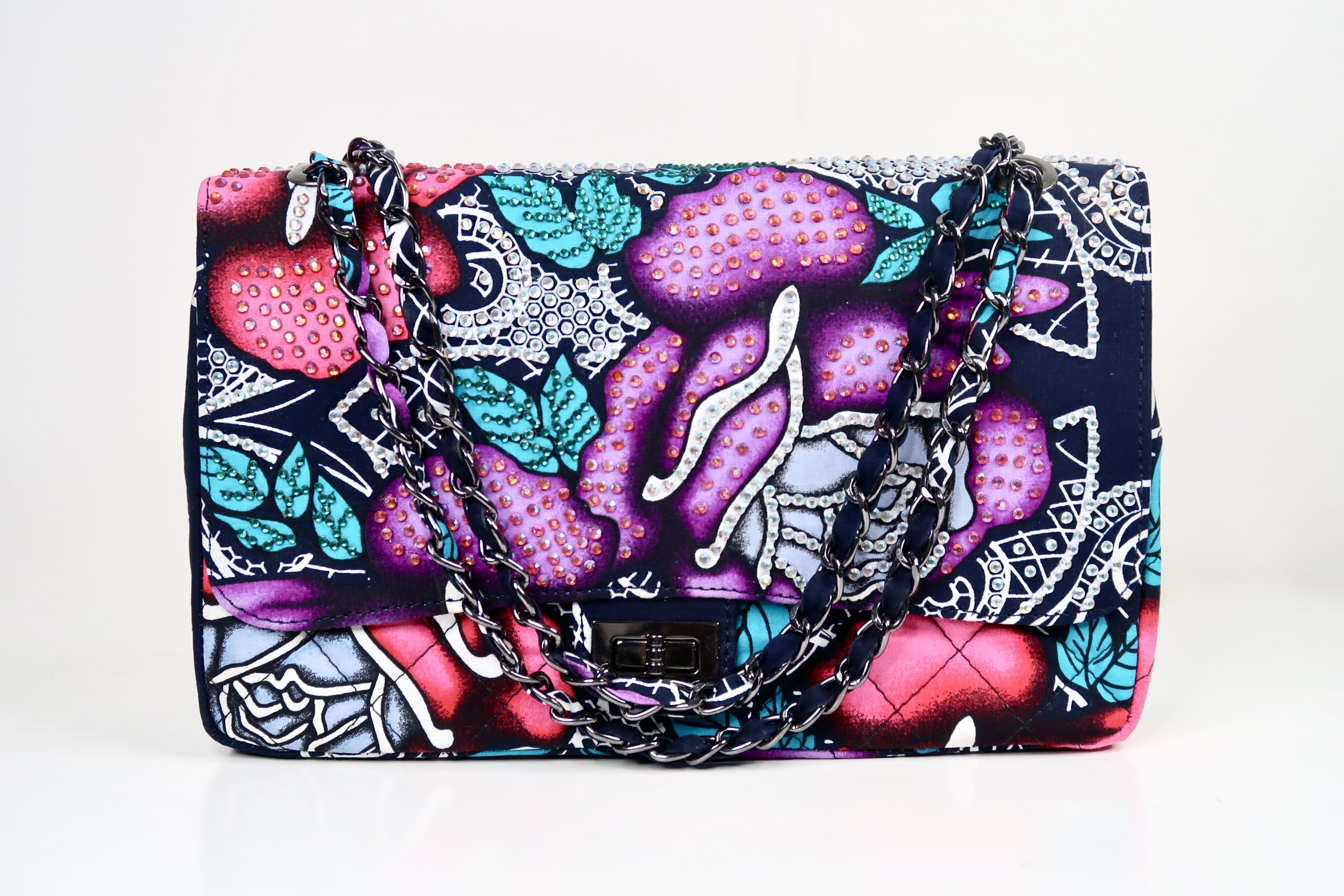 Ankara Crystal Dot Chain Bag – Signature Edition - Image 13